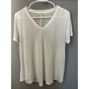 Women's Sivana Bamboo V-Neck Tee in White Size Small